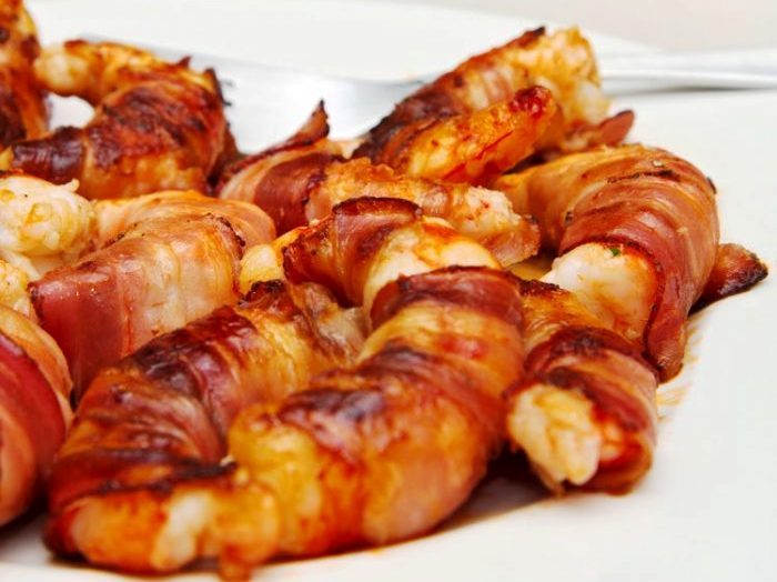 Delicious bacon wrapped shrimp