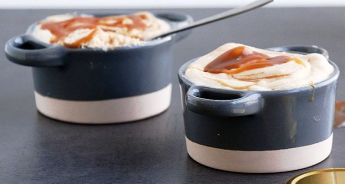 Creamy salted caramel mousse