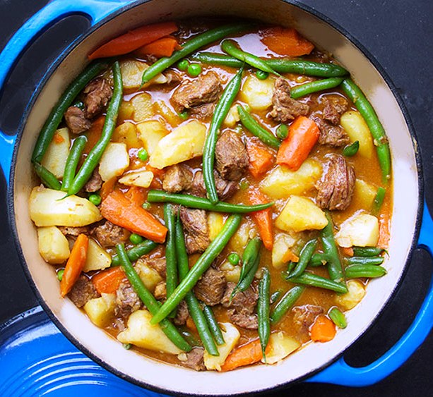 Heavenly lamb stew with spring vegetables