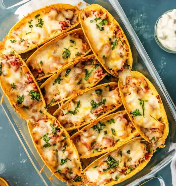 Baked spicy chicken tacos