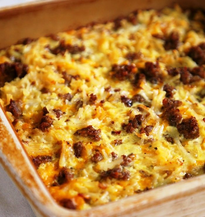 Sausage hash brown breakfast casserole