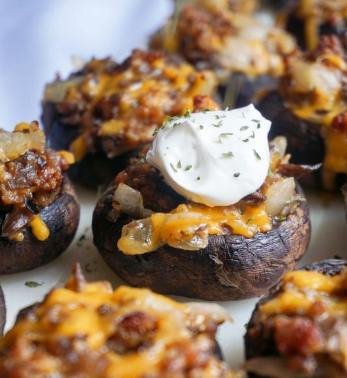 Easy sausage stuffed mushrooms