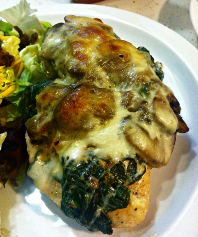 Mushroom cream spinach smothered chicken