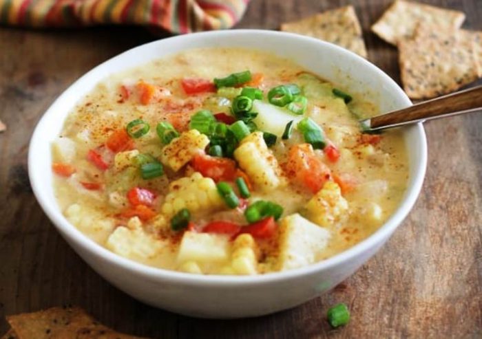 Healthy veggie-packed vegan corn chowder