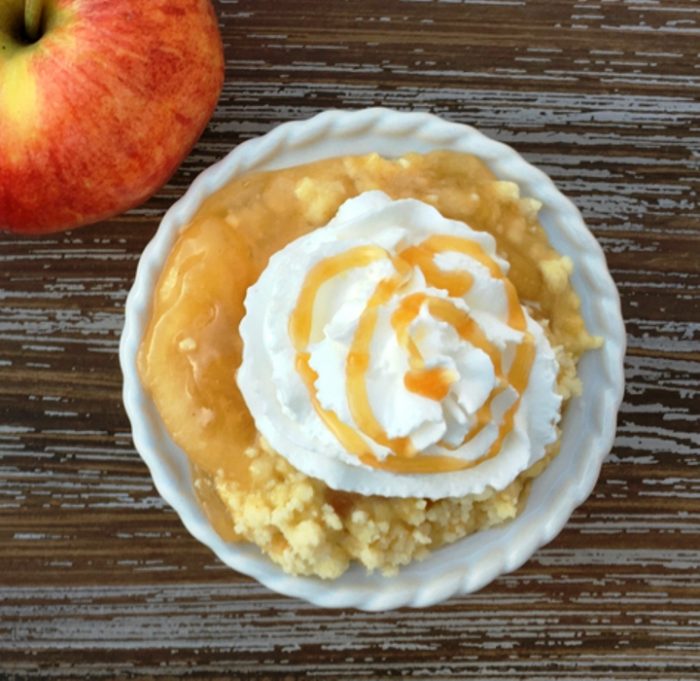 Apple caramel dump cake with 4 ingredients