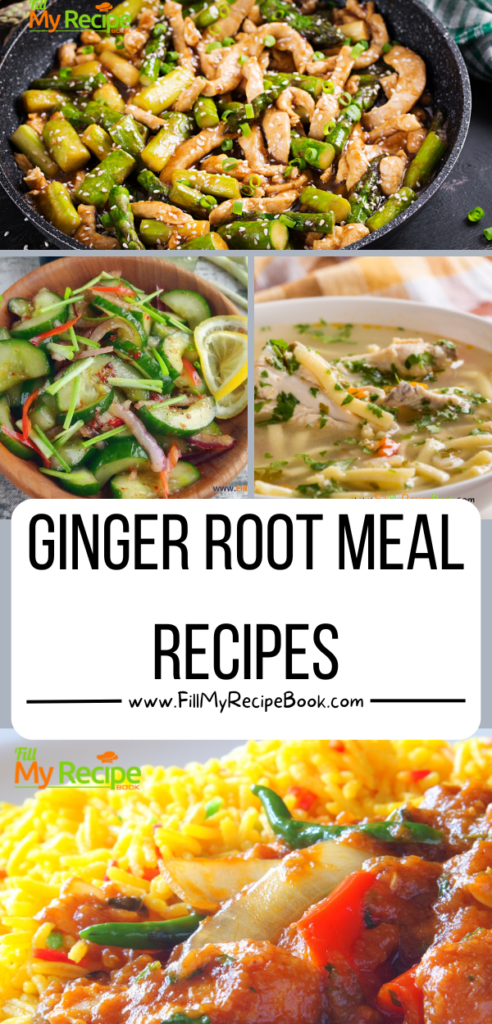 Ginger Root Meal Recipes ideas. Adds flavor to any cooked food, side dishes of salads, and sauces, curry one pot dinner, breakfast smoothies