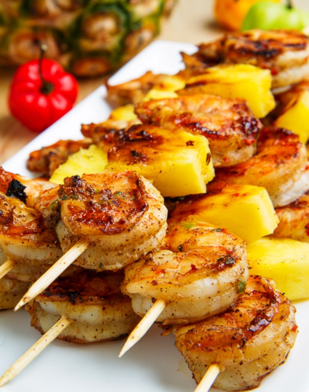 Grilled-jerk-shrimp-and-pineapple