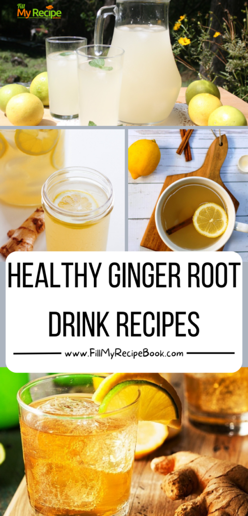 Healthy Ginger Root Drink Recipes. How to use for homemade detox, DIY fresh cold drinks, and cooking the root for tea and smoothies.