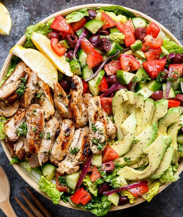 Grilled lemon herb mediterranean chicken salad recipe 