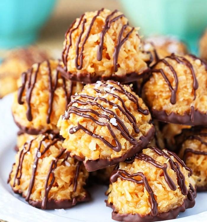 Salted caramel coconut macaroons