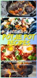 The Best Original SA potjie pot recipes ideas for a one pot family meal, slowly cooked in cast iron pot on coals, traditional potjie kos.