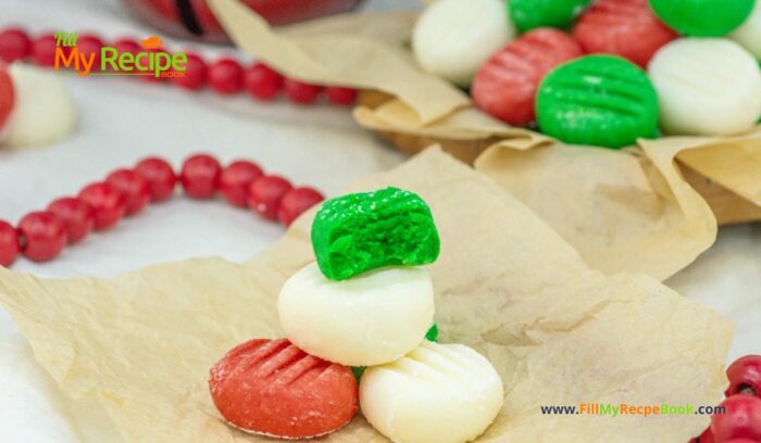 Peppermint Cream Cheese Candy recipe idea. A homemade no bake cream cheese, melt in your mouth candy for a snack or dessert for occasions.