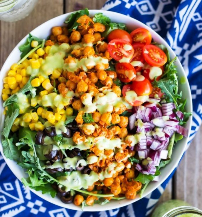 Chickpea-taco-salad-avocado-ranch-dressing