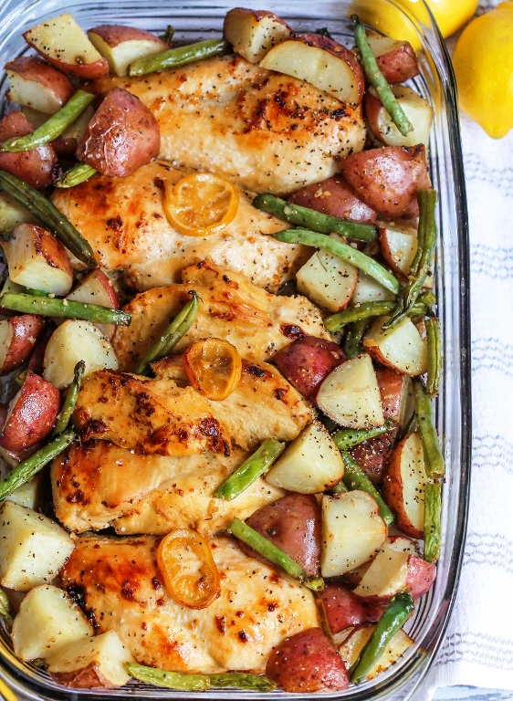  Lemon chicken with veggies dish