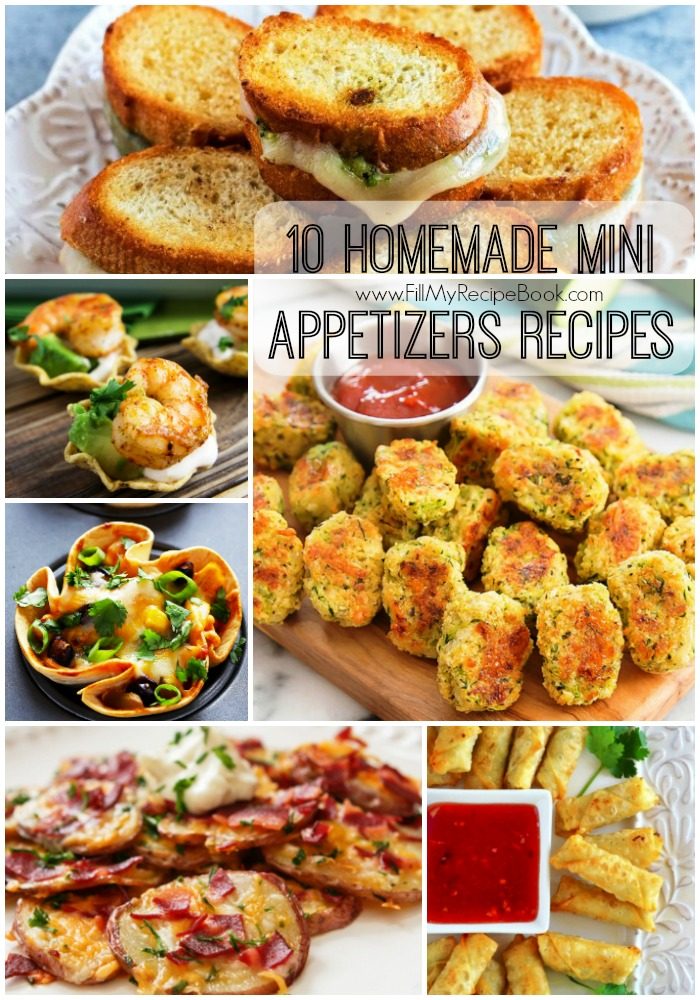 10 Homemade Mini Appetizers Recipes - Fill My Recipe Book