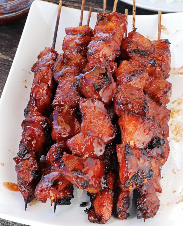 Try this Filipino BBQ on Skewers. A perfect combination of sweet, salty, and sticky! 