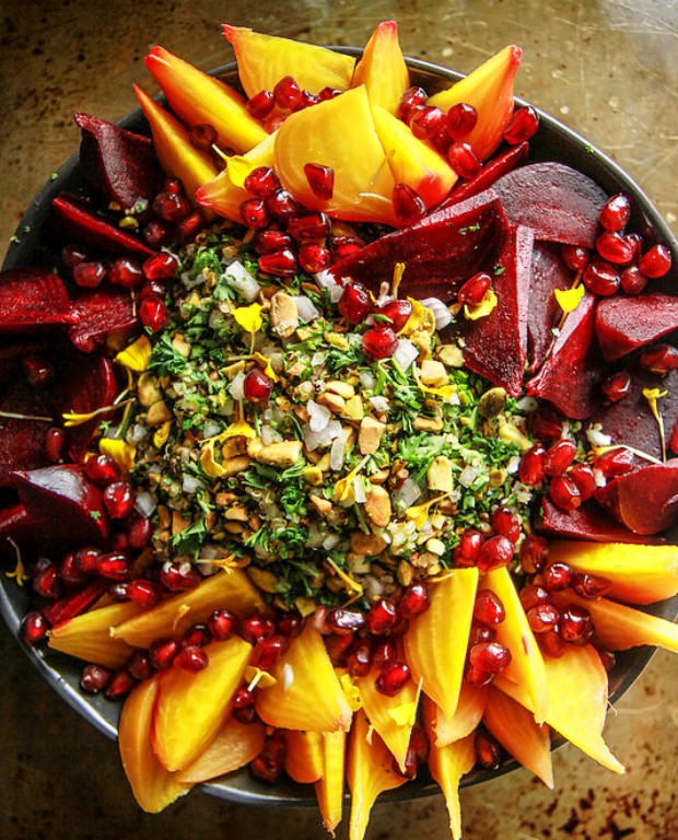 Beet-quinoa-salad-with-pomegranate-mint-and-pistachio