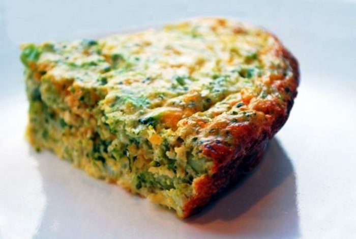 Crustless broccoli quiche.