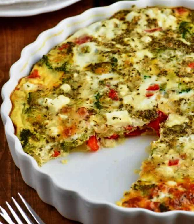 Crustless vegetable quiche