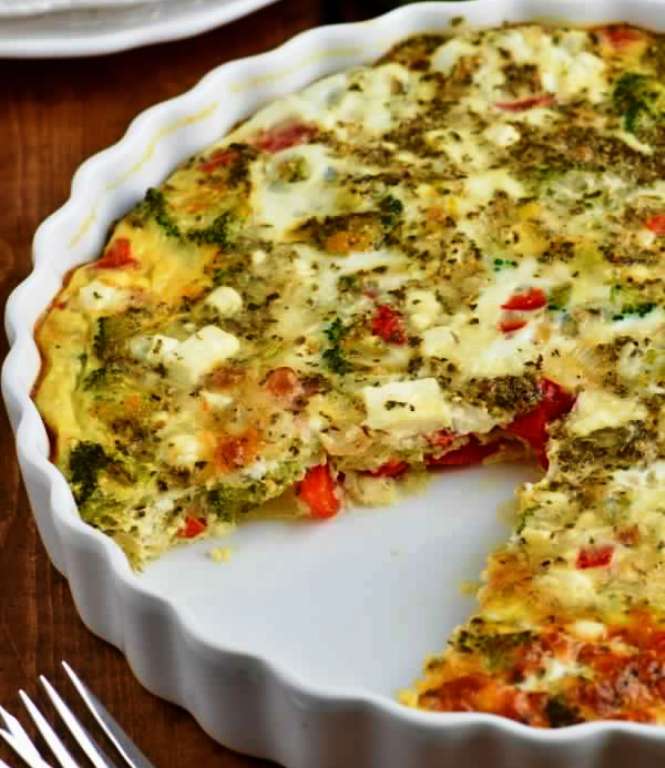 Crustless vegetable quiche 