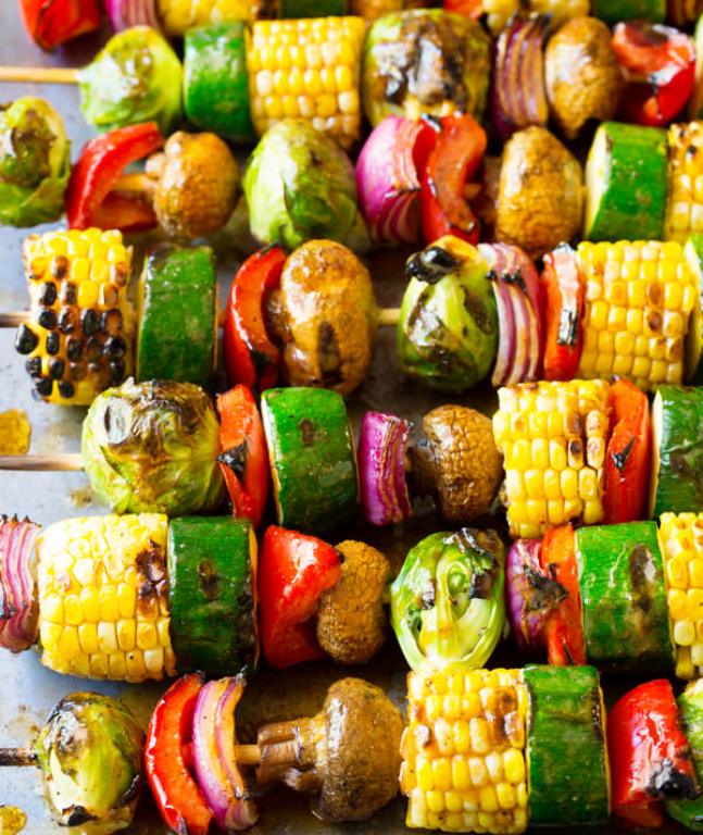 Amazing Grilled Vegetable Kabobs: A healthy vegetarian skewer recipe loaded with fresh summer veggies and“fajita butter.”A fabulous side dish for picnics!