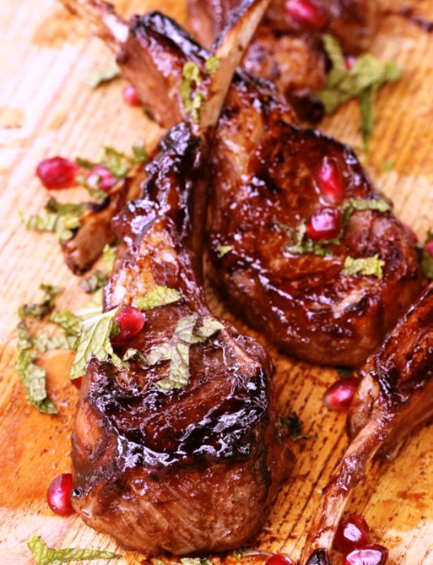 Pomegranate-and-mint-lamb-chops-recipe