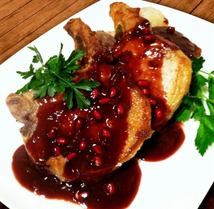 Pomegranate-pork-chops