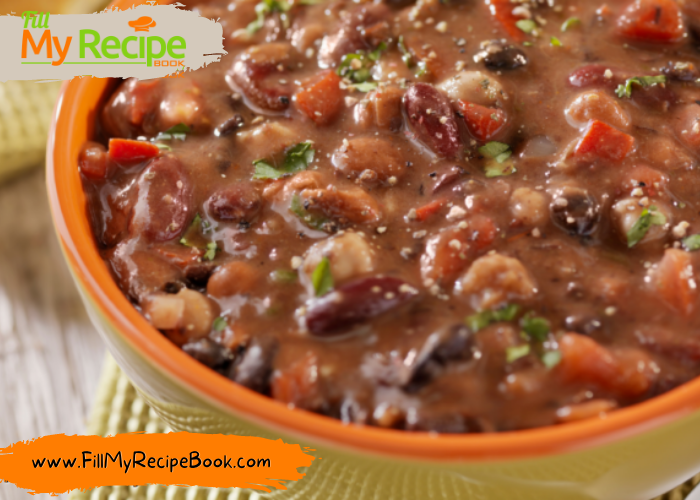 3 Bean Chili Soup in Instant Pot recipe. This easy and healthy vegetarian chili soup is a winter meal, add meat for a versatile soup.