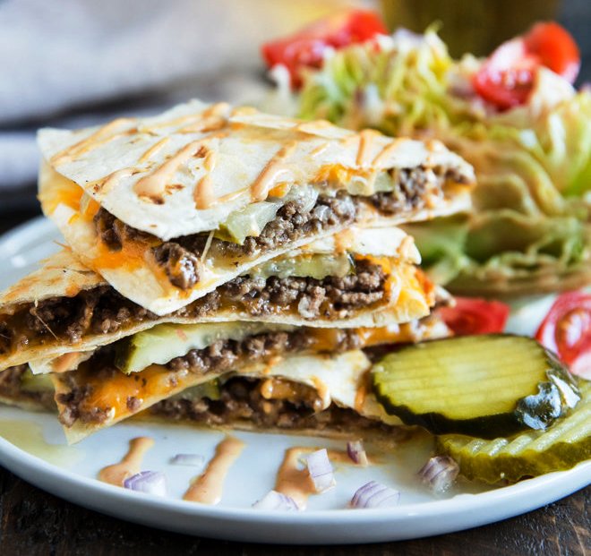 Cheeseburger-quesadillas