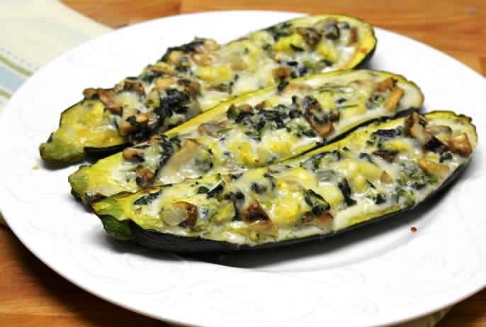 Spinach-and-mushroom-stuffed-zucchini