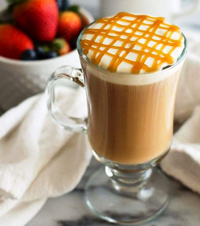 A completely homemade copycat Starbucks Caramel Macchiato recipe. Easy to make from scratch and absolutely delicious! 