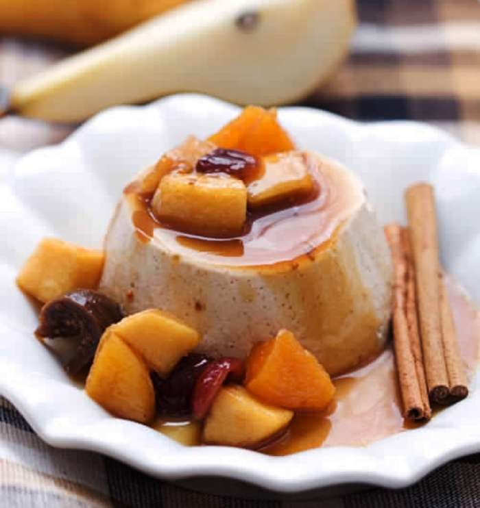Cinnamon Panna Cotta with Spicy Autumn Fruit Compote.