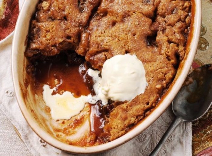 Go to this date and walnut self-saucing pudding for the perfect hot winter dessert.