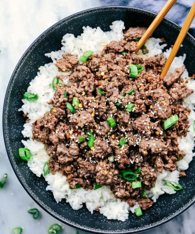 Korean-ground-beef-rice-bowls