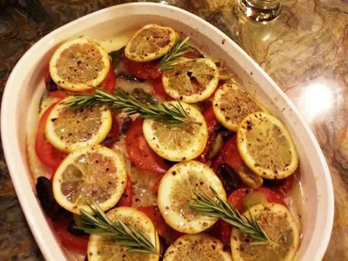 Mediterranean fish bake