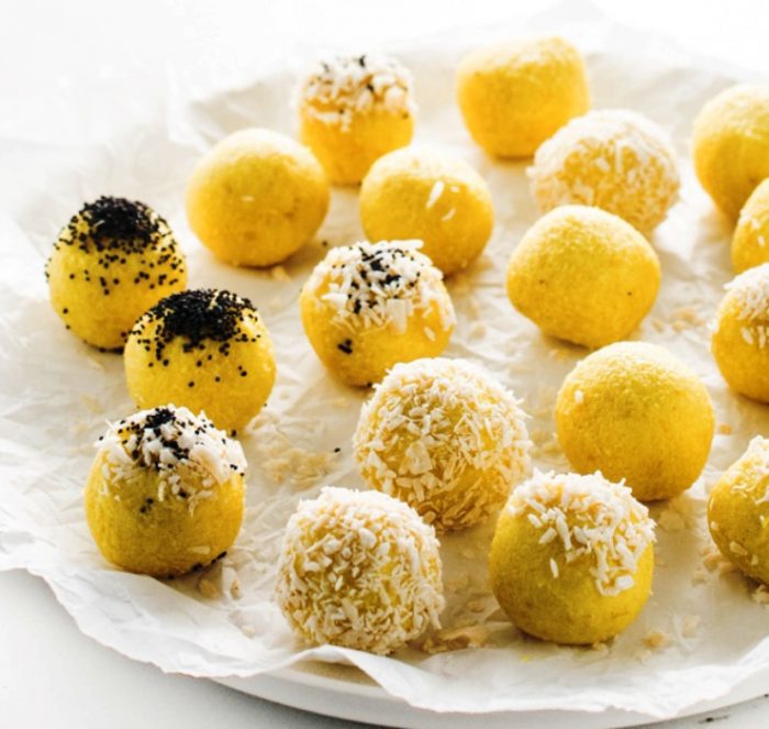 Coconut-lemon-energy-balls
These lemon balls are a burst of sunshine in every bite! Crafted from raw cashews, coconut, and lemon zest and juice, they're a delicious pick-me-up that will brighten your day. 