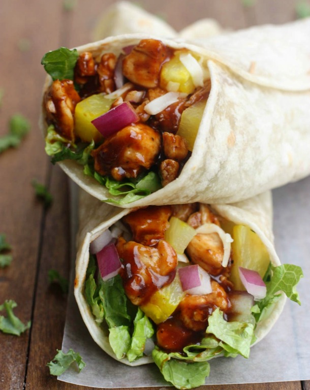 Hawaiian-bbq-chicken-wraps