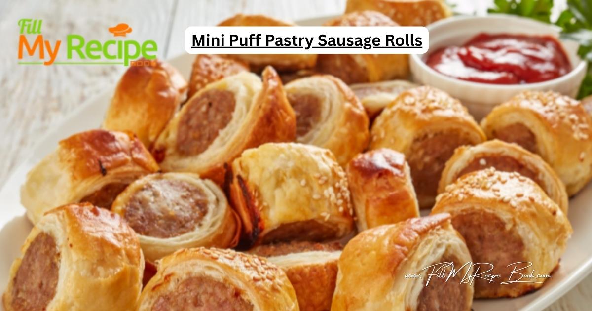 Mini Puff Pastry Sausage Rolls Recipe. Bake these easy homemade sausage rolls made from ground or sausage meat serve as a gourmet appetizer.