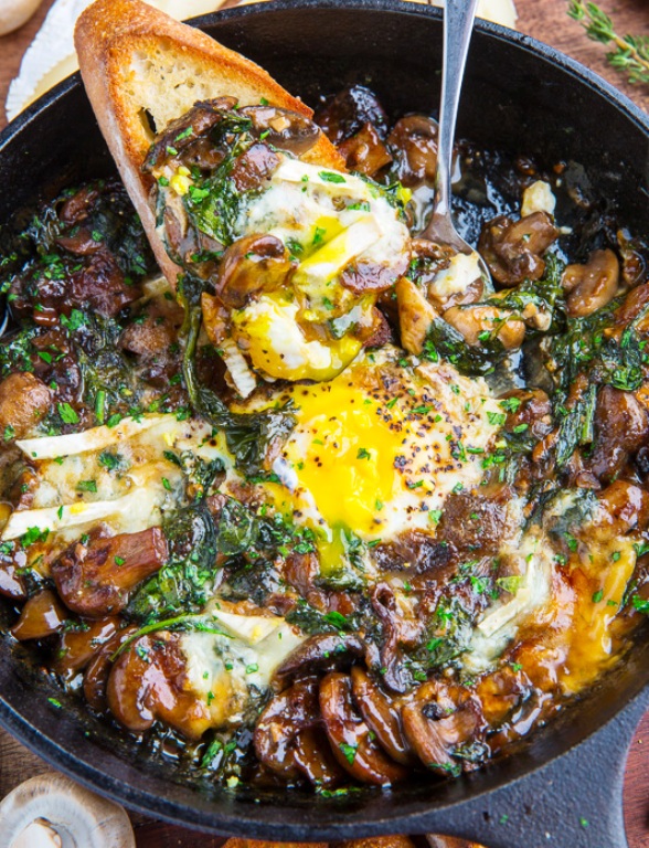 Mushroom-and-brie-baked-eggs