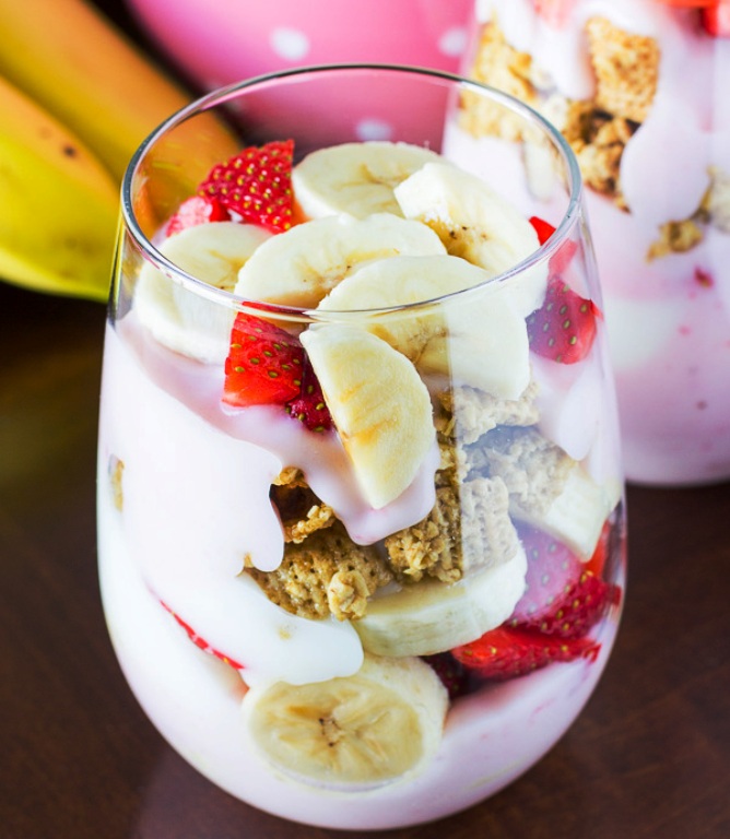 These Strawberry Banana Yogurt Parfaits are my go-to make-ahead breakfast if I need a break from the usually Berry Green Smoothie or a Homemade Blueberry Muffin.