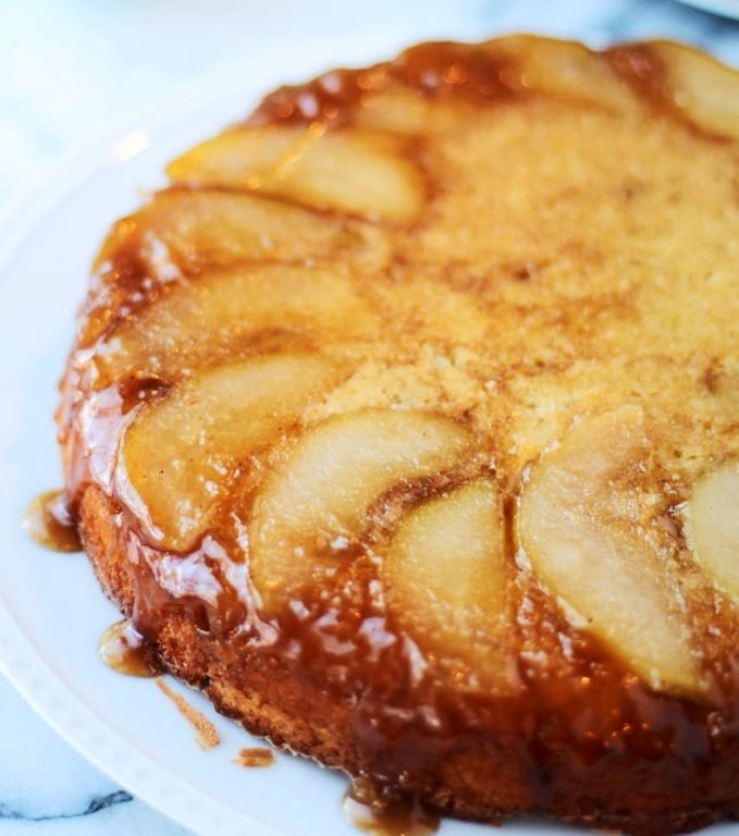 Brown-butter-upside-down-pear-cake