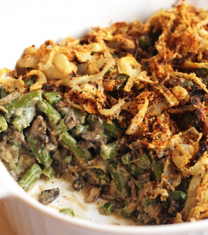 This creamy Healthy Green Bean Casserole is the absolute best! It tastes just like the classic and is the star of the table. You'd never never guess it's dairy free.