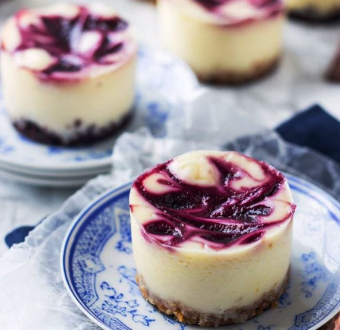 With a creamy lemon base, and a tart and fruity berry swirl, they pair beautifully with their crunchy, gluten-free, sea salt and olive oil cracker crust.
