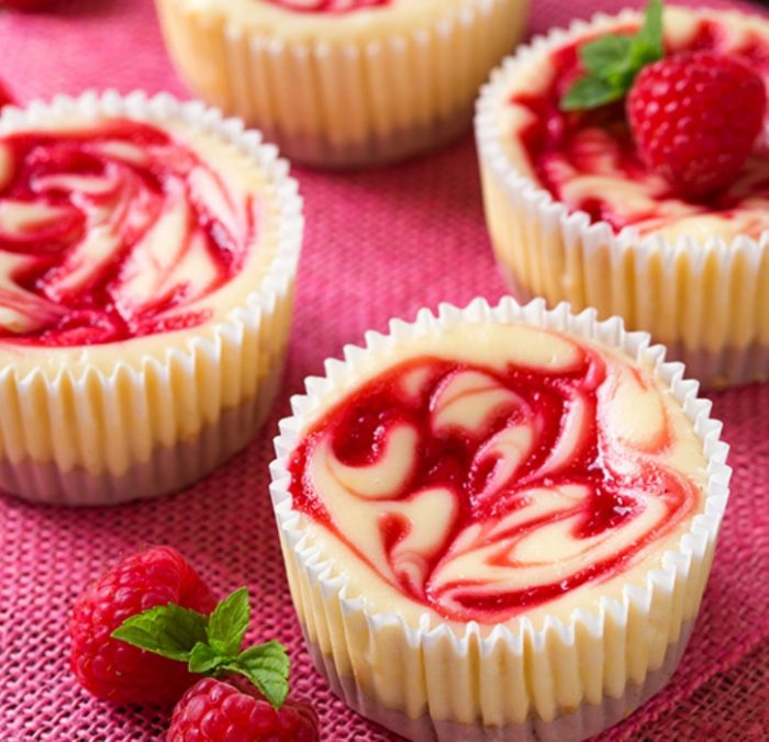 Raspberry-swirled-cheesecake-cupcakes