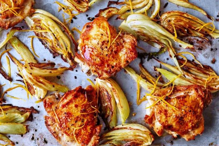 Roasted-chicken-thighs-with-fennel-amp-lemon