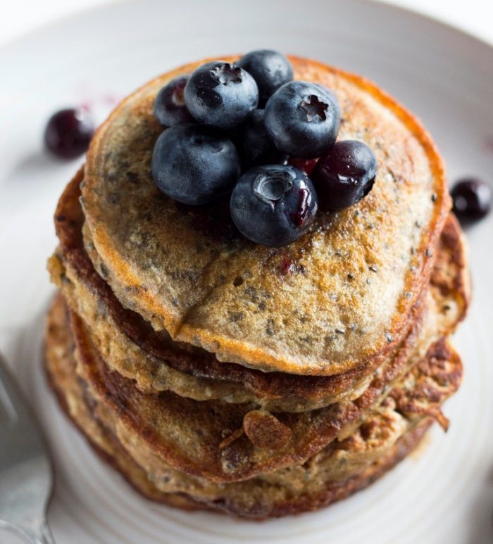 Blueberry-chia-seed-pancakes