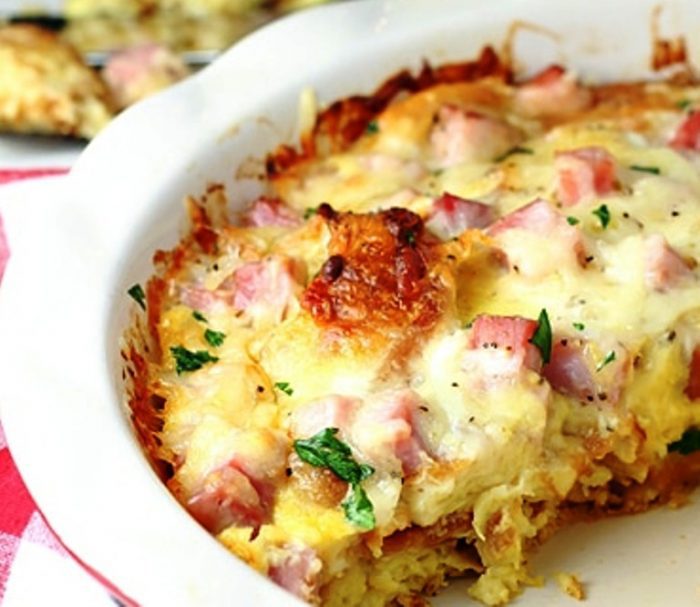 Ham-swiss-croissant-bake