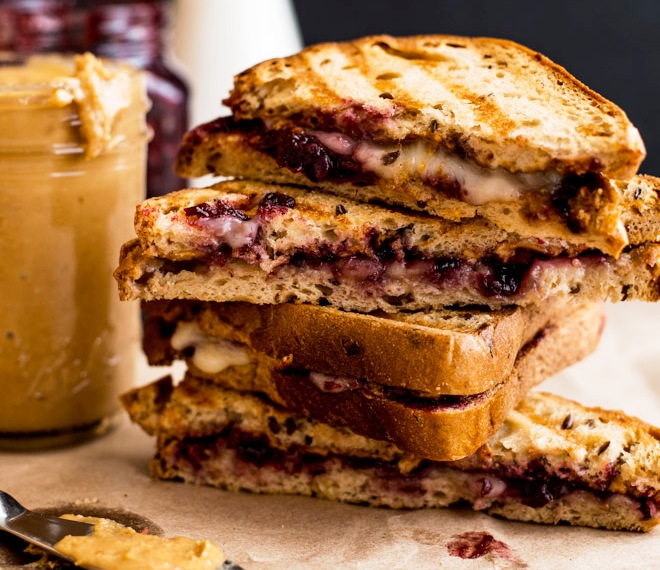 Grilled-peanut-butter-and-jelly-sandwich-with-brie