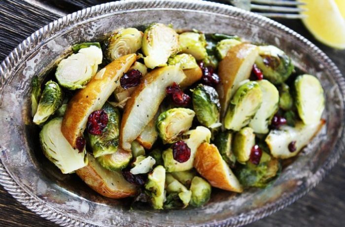 Roasted-pear-and-cranberry-brussels-sprouts