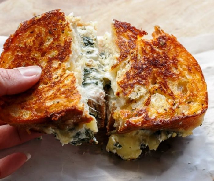 Spinach-and-ricotta-grilled-cheese